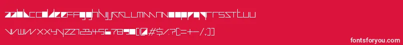 auricom filled-Schriftart – Weiße Schriften auf rotem Hintergrund