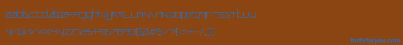 auricom regular-Schriftart – Blaue Schriften auf braunem Hintergrund