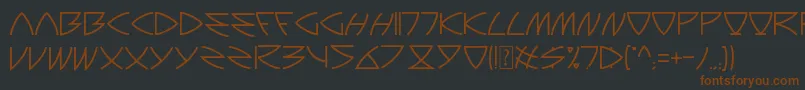Auriga-fontti – ruskeat fontit mustalla taustalla