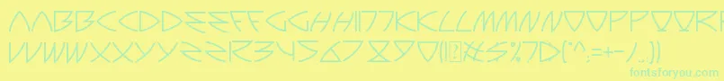 Auriga-Schriftart – Grüne Schriften auf gelbem Hintergrund