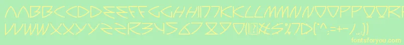 Auriga-Schriftart – Gelbe Schriften auf grünem Hintergrund