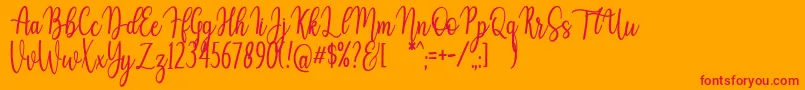 Шрифт Auristela Script – красные шрифты на оранжевом фоне