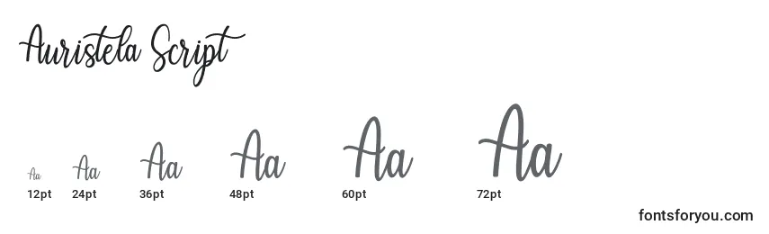 Auristela Script Font Sizes