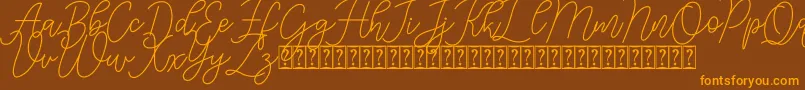 Aurora Font – Orange Fonts on Brown Background