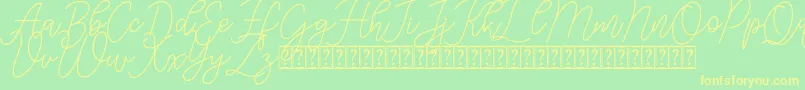 Aurora Font – Yellow Fonts on Green Background