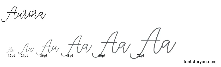 Aurora (120265) Font Sizes