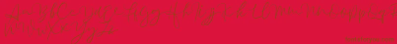 Aussiente Free Version Font – Brown Fonts on Red Background