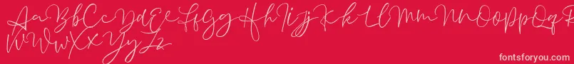 Aussiente Free Version Font – Pink Fonts on Red Background