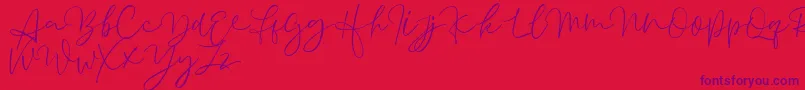 Aussiente Free Version-Schriftart – Violette Schriften auf rotem Hintergrund