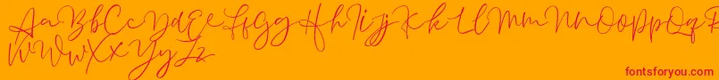 Aussiente Free Version Font – Red Fonts on Orange Background