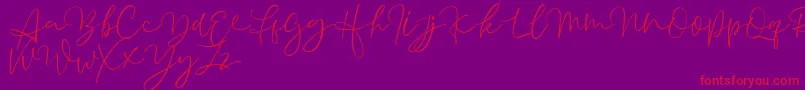 Aussiente Free Version-Schriftart – Rote Schriften auf violettem Hintergrund