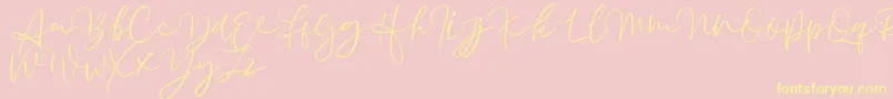 More about Aussiente Free Version Font Aussiente Free Version Font – Yellow Fonts on Pink Background