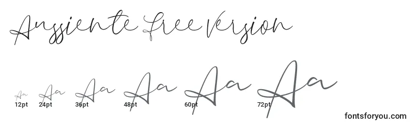 Размеры шрифта Aussiente Free Version