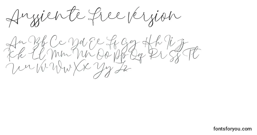 Шрифт Aussiente Free Version (120268) – алфавит, цифры, специальные символы