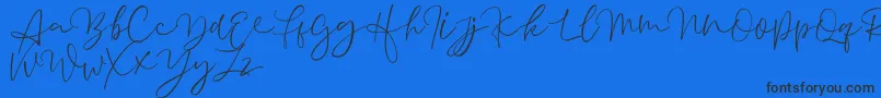 Aussiente Free Version Font – Black Fonts on Blue Background