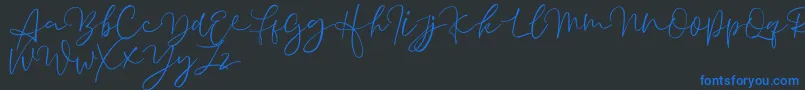 Aussiente Free Version Font – Blue Fonts on Black Background