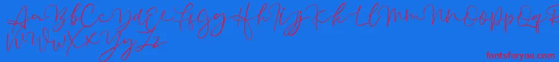 Aussiente Free Version Font – Red Fonts on Blue Background