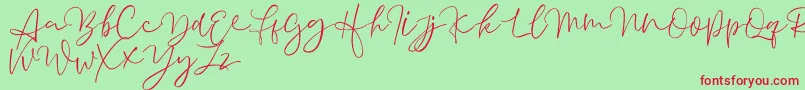 Aussiente Free Version Font – Red Fonts on Green Background