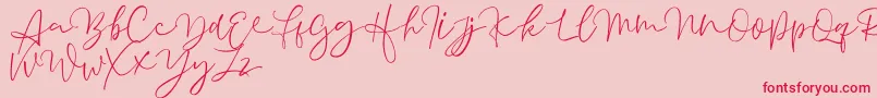 Aussiente Free Version Font – Red Fonts on Pink Background