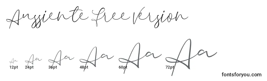 Размеры шрифта Aussiente Free Version (120268)
