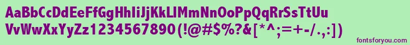 AbadiMtCondensedExtraBold Font – Purple Fonts on Green Background