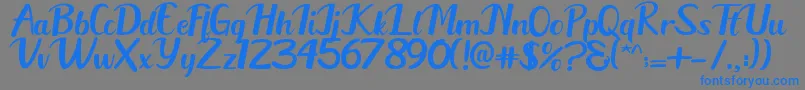 フォントAusthin – 灰色の背景に青い文字