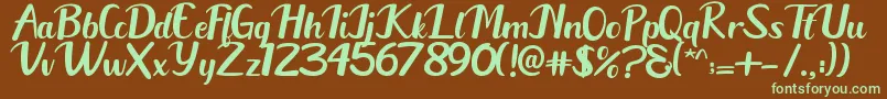 Austhin Font – Green Fonts on Brown Background