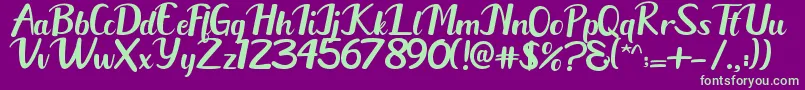 Austhin Font – Green Fonts on Purple Background