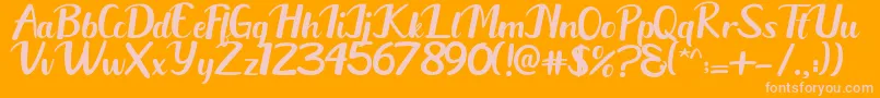 Austhin Font – Pink Fonts on Orange Background