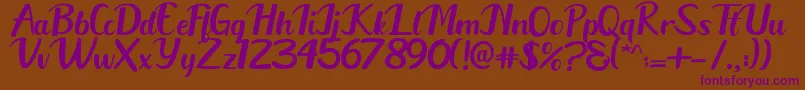 Austhin Font – Purple Fonts on Brown Background