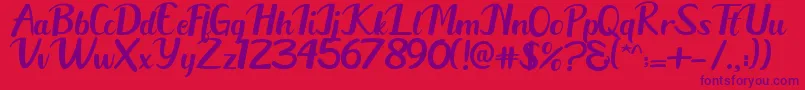 Austhin Font – Purple Fonts on Red Background