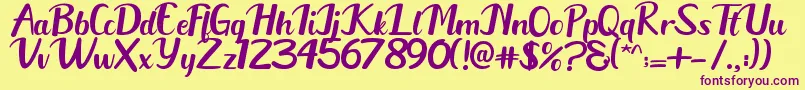 Austhin Font – Purple Fonts on Yellow Background