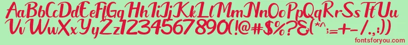 Austhin Font – Red Fonts on Green Background