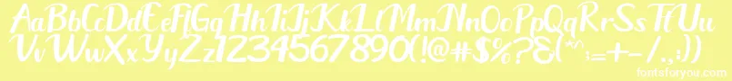 Austhin Font – White Fonts on Yellow Background