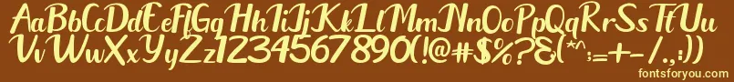 Austhin Font – Yellow Fonts on Brown Background