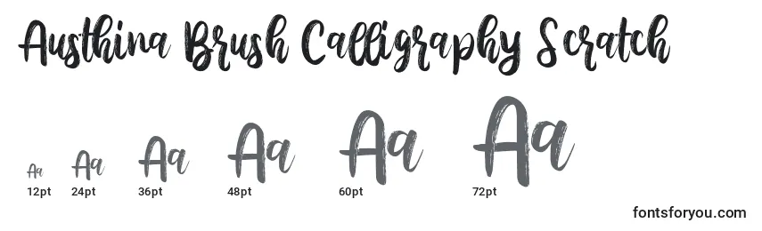 Rozmiary czcionki Austhina Brush Calligraphy Scratch 