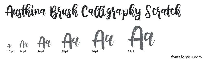 Размеры шрифта Austhina Brush Calligraphy Scratch 