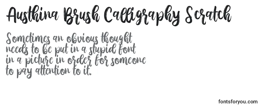 Austhina Brush Calligraphy Scratch  -fontin tarkastelu