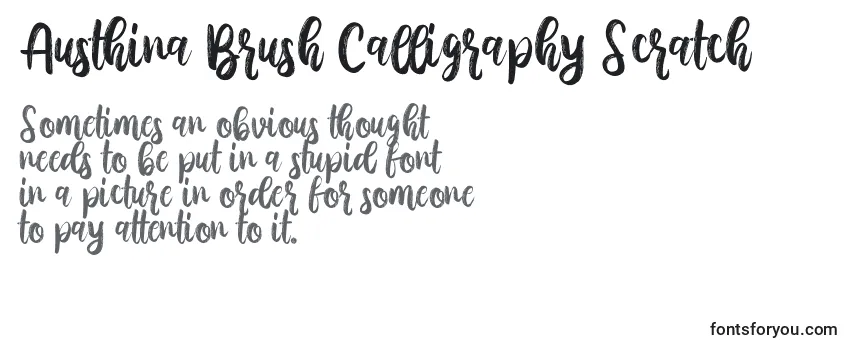 Überblick über die Schriftart Austhina Brush Calligraphy Scratch 