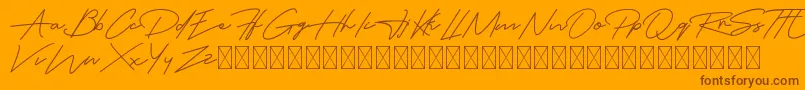 Austin Capittal Font – Brown Fonts on Orange Background
