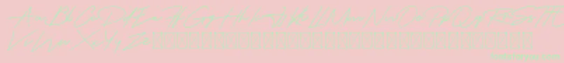 Austin Capittal Font – Green Fonts on Pink Background