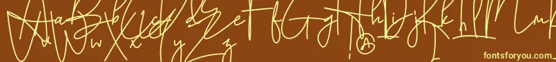 Шрифт Austin Pen – жёлтые шрифты на коричневом фоне