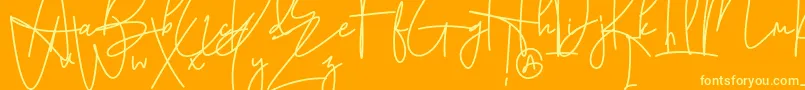 Austin Pen Font – Yellow Fonts on Orange Background