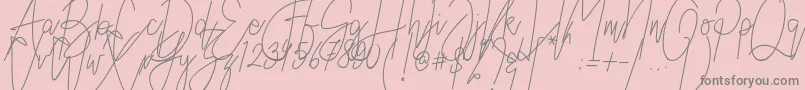 Austin Worth-Schriftart – Graue Schriften auf rosa Hintergrund