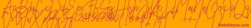 Austin Worth Font – Red Fonts on Orange Background