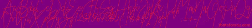 Austin Worth Font – Red Fonts on Purple Background