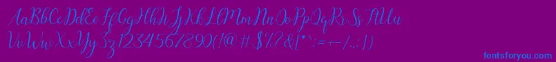 austina Font – Blue Fonts on Purple Background