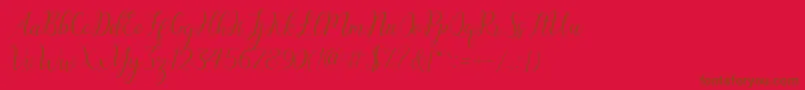 Czcionka austina – brązowe czcionki na czerwonym tle