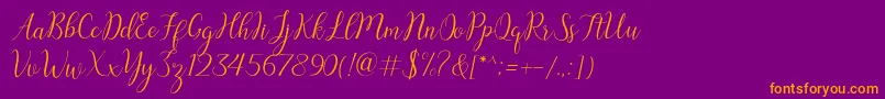 austina Font – Orange Fonts on Purple Background