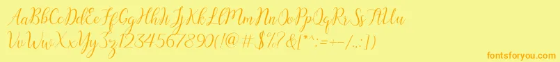 austina Font – Orange Fonts on Yellow Background